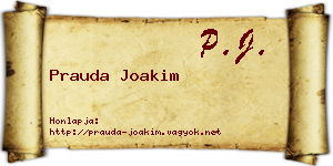 Prauda Joakim névjegykártya